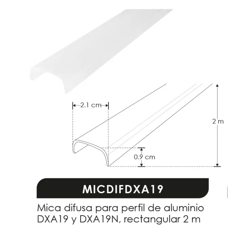 Perfil para tira extraplana de led acabado natural sobreponer 2m - Wattko