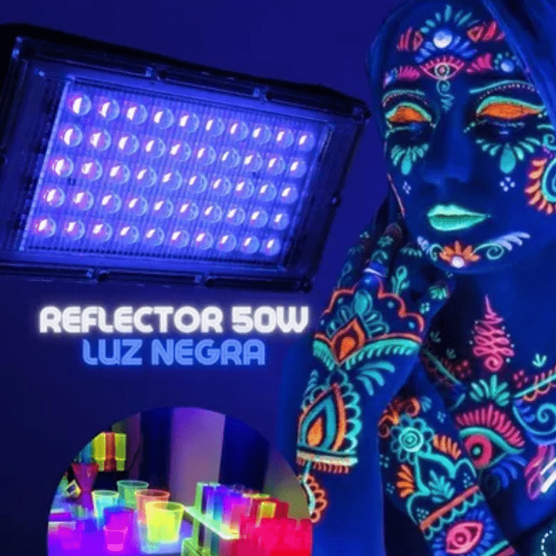 Reflector 50W Luz Negra o Morada Para Fiestas - Wattko
