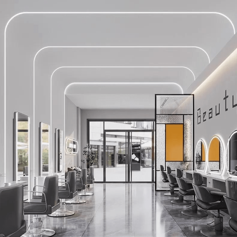 2M Perfil De Aluminio Flexible Con Mica Blanca Para Plafón Empotrar 14x55mm - Wattko