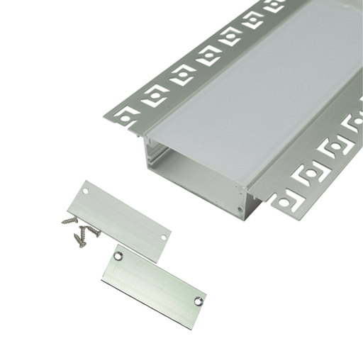 3M Perfil De Aluminio Con Mica Blanca Para Plafón Empotrar 50.5X19.6MM - Wattko