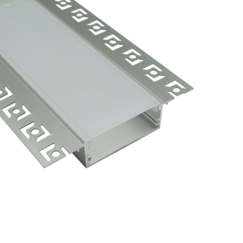 3M Perfil De Aluminio Con Mica Blanca Para Plafón Empotrar 50.5X19.6MM - Wattko