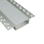 3M Perfil De Aluminio Con Mica Blanca Para Plafón Empotrar 50.5X19.6MM - Wattko