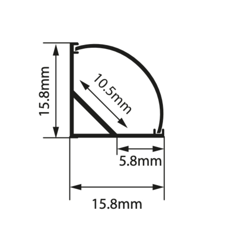 3M Perfil Esquinero Aluminio Negro Con Mica Negra o Blanca Sobrpeoner 15.8x15.8mm