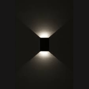 Arbotante Cuadrado 4W Negro Doble Disparo Uso Exterior - Wattko