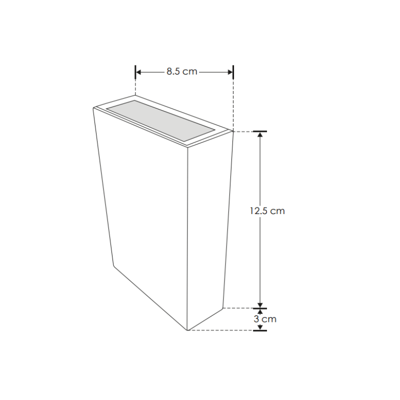 Arbotante Cuadrado 4W Negro Doble Disparo Uso Exterior - Wattko