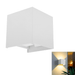 Arbotante LED 6W Cubo Blanco- Blanco Cálido Para Exterior Haz De Luz Manipulable - Wattko