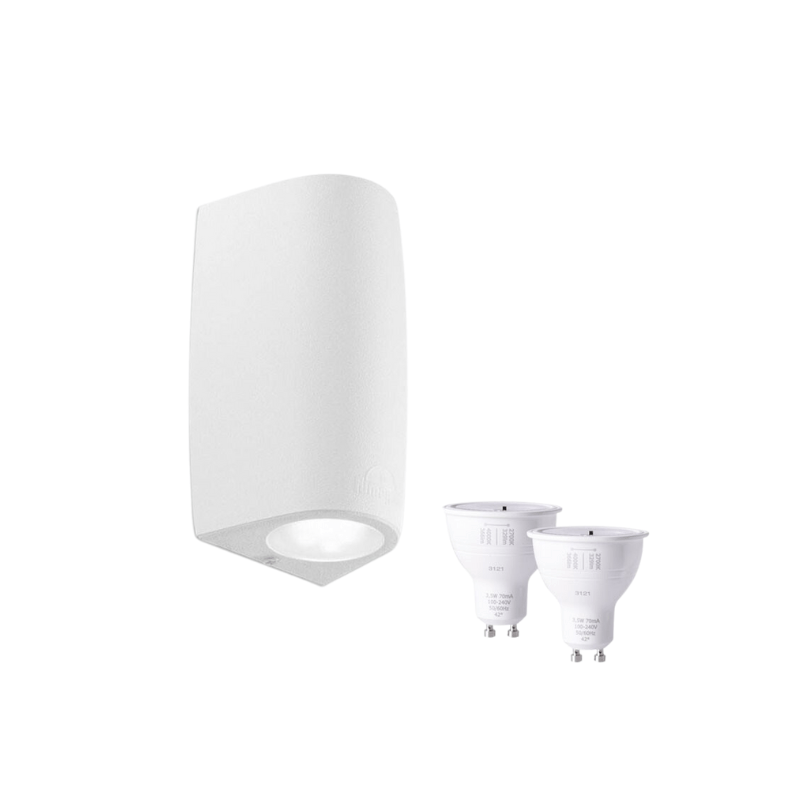 Arbotante Marta Doble Disparo GU10 7W De Tecnopolímero Blanco, Exterior - Wattko