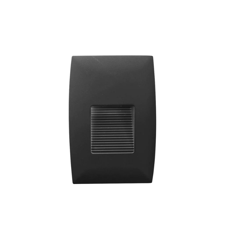 Arbotante Rectangular De Policarbonato 2W Negro De Empotrar Exterior - Wattko