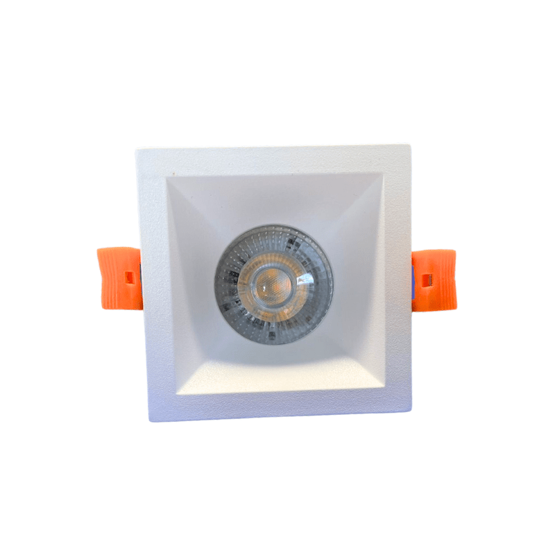 Aro Blanco Cuadrado De Policarbonato Para Empotrar Con Socket MR16 - Wattko