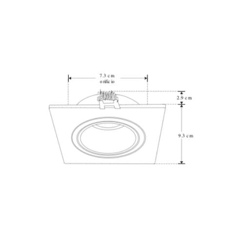Aro Blanco Cuadrado Dirigible De Policarbonato Para Empotrar Con Socket MR16 - Wattko