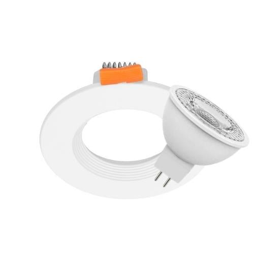 Aro Circular Blanco Para Empotrar, Para Foco MR16 - Wattko