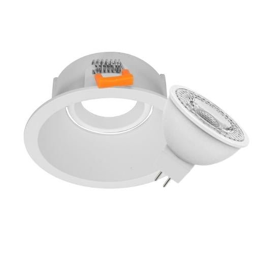 Aro Circular Profundo Dirigible Blanco Para Empotrar Para Foco MR16 - Wattko