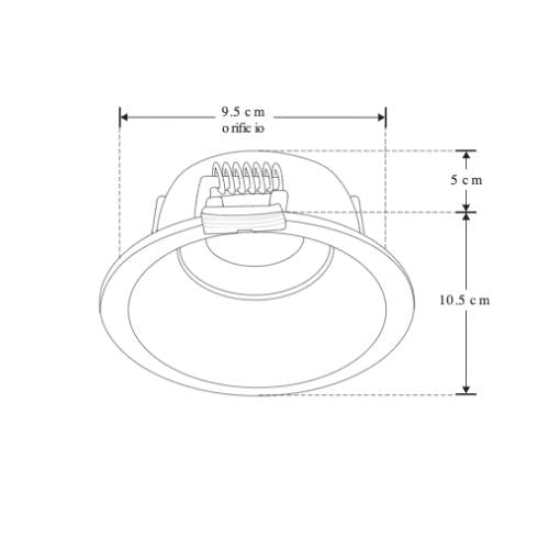 Aro Circular Profundo Dirigible Blanco Para Empotrar Para Foco MR16 - Wattko