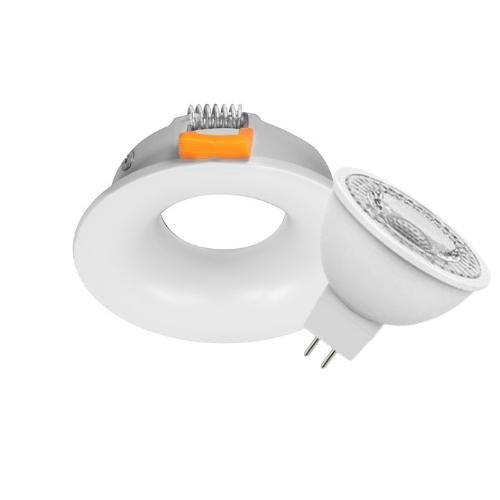 Aro Circular Semi-Profundo Blanco Para Empotrar Para Foco MR16 - Wattko