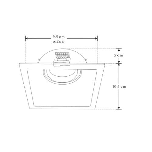 Aro Cuadrado Profundo Dirigible Blanco Para Empotrar Para Foco MR16 - Wattko