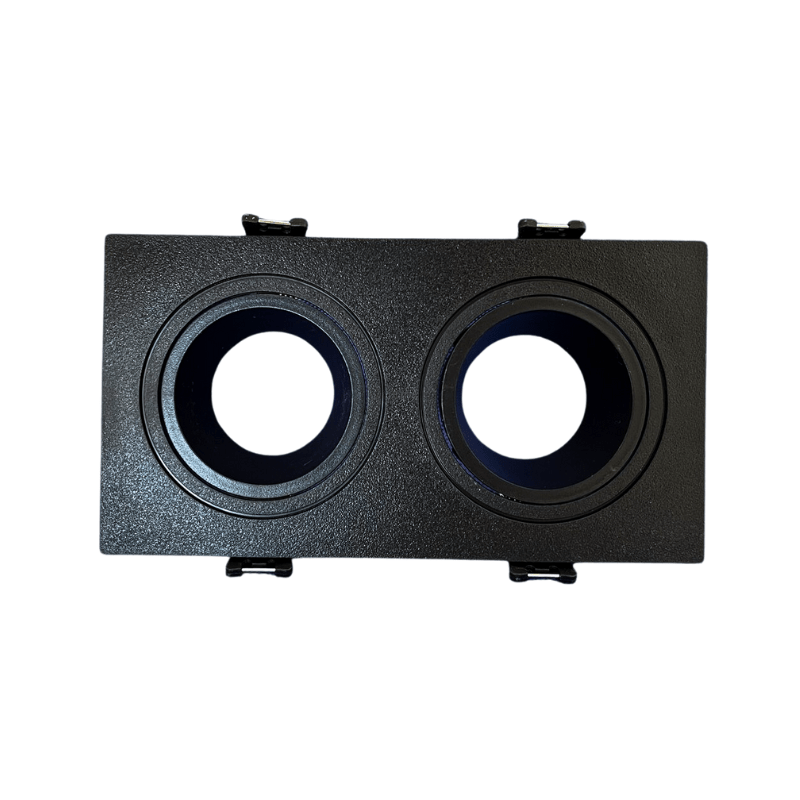 Aro Negro Cuadrado Doble Dirigible De Policarbonato De Empotrar - Wattko