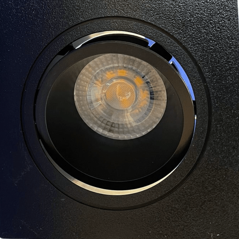 Aro Negro Cuadrado Doble Dirigible De Policarbonato De Empotrar - Wattko