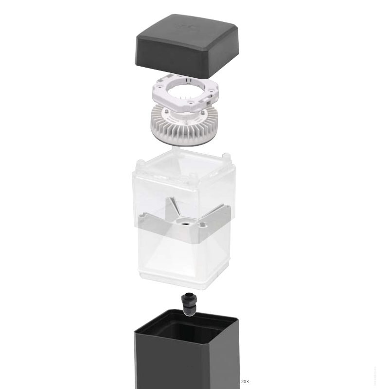 Bolardo LED Elisa 16.5 CM 10W Blanco Cálido Exterior De Tecnopolímero - Wattko