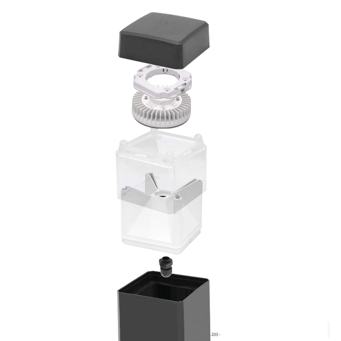 Bolardo LED Elisa 80 CM 10W Blanco Cálido Exterior De Tecnopolímero - Wattko