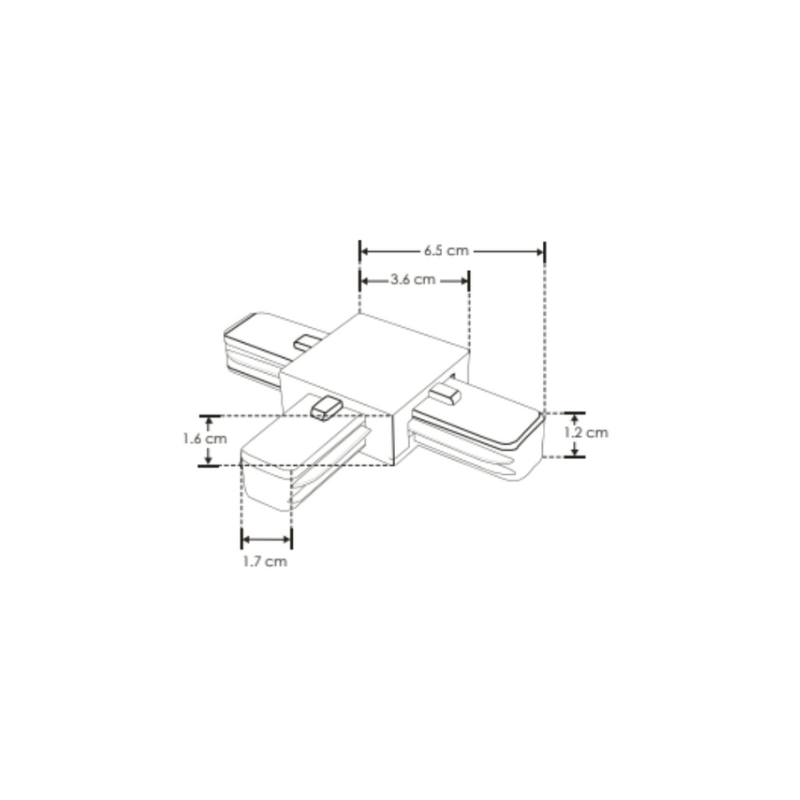 Cople En T Blanco Para Riel Electrificado 97.3 cm o 197.5 cm - Wattko