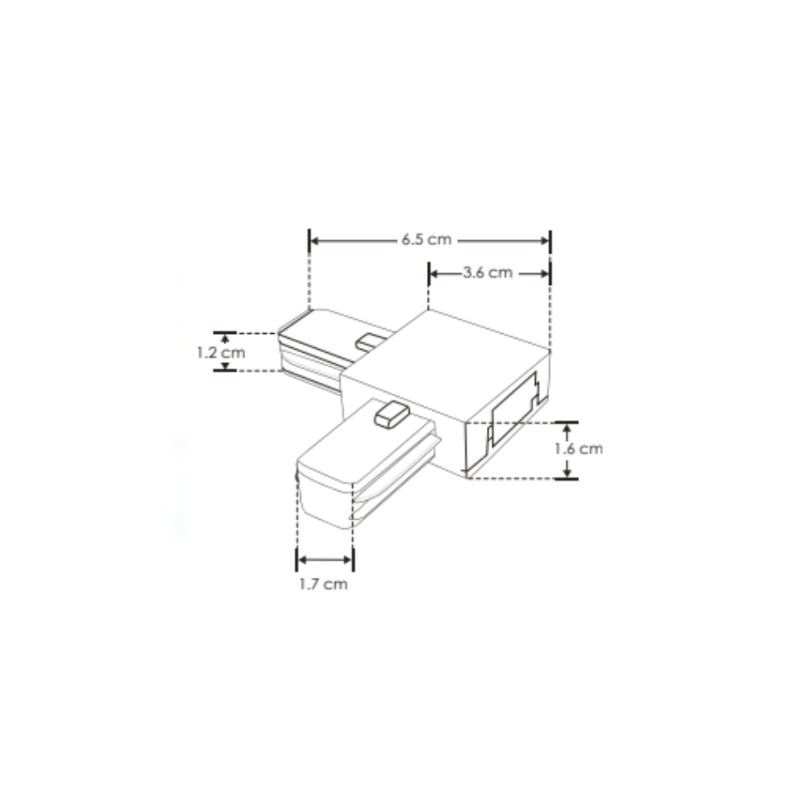 Cople En V Negro Para Riel Electrificado 97.3 cm o 197.5 cm - Wattko