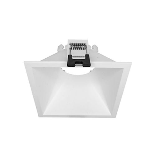 Difusor cuadrado tipo bafle para lámpara MR16 o módulo LED, acabado blanco - Wattko