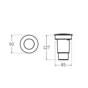 Empotrado De Piso LED Ceci Para Foco GU10 De Tecnopolímeros, Uso Exterior - Wattko