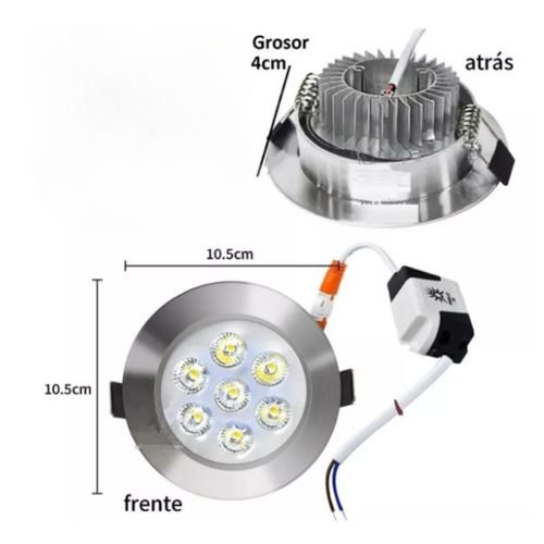 Empotrado, Spot dirigible cromado 7W Blanco frío - Wattko
