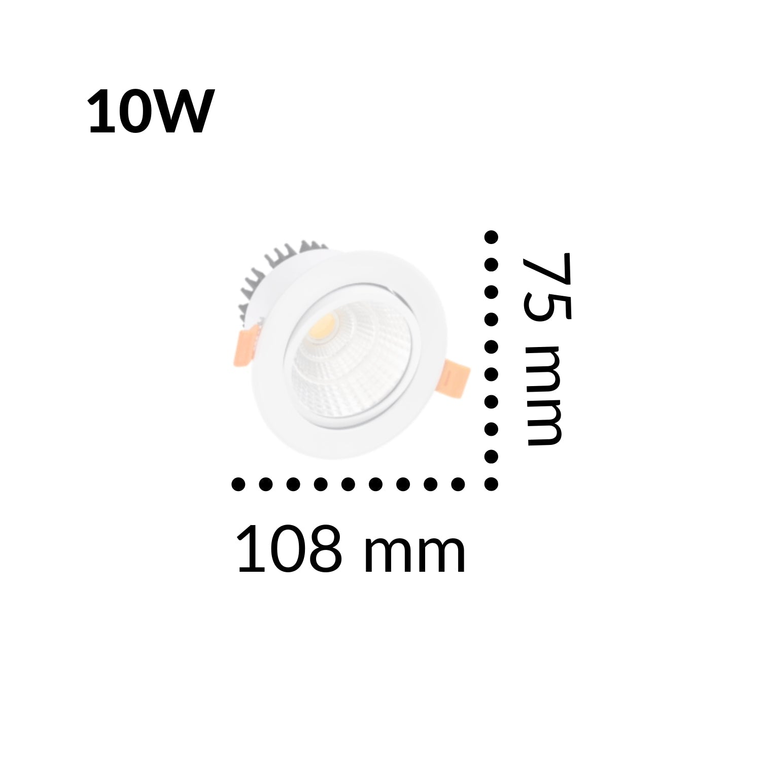 Empotrado Techo LED COB 10W Blanco Cálido 3K O Frío 65K - Wattko