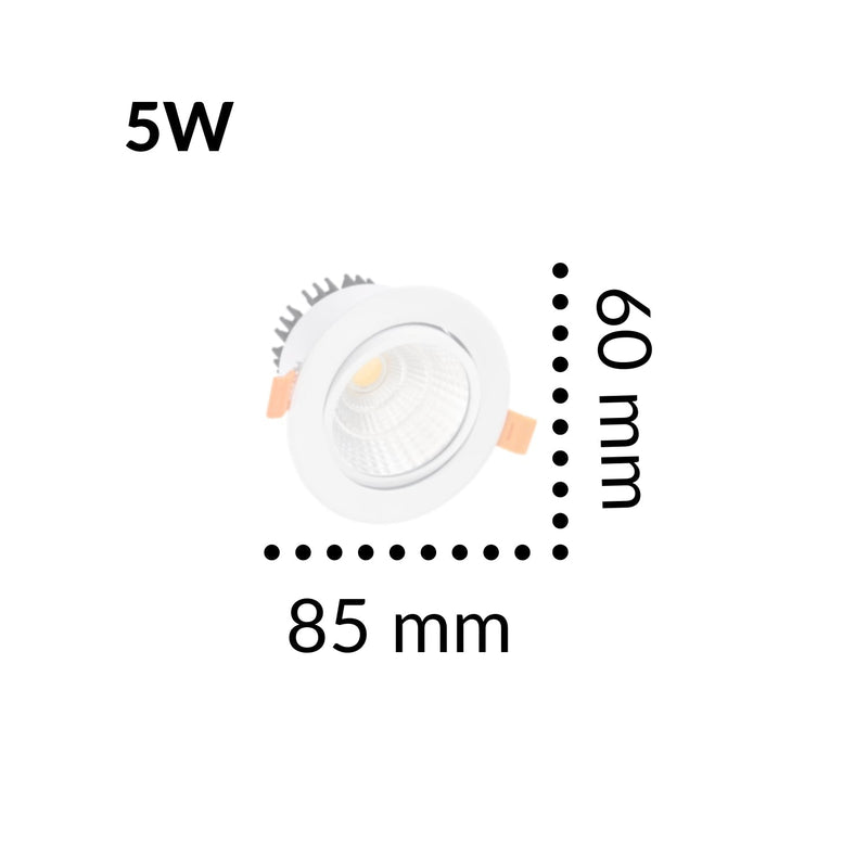Empotrado Techo LED COB 5W Blanco Cálido 3K O Frío 65K - Wattko