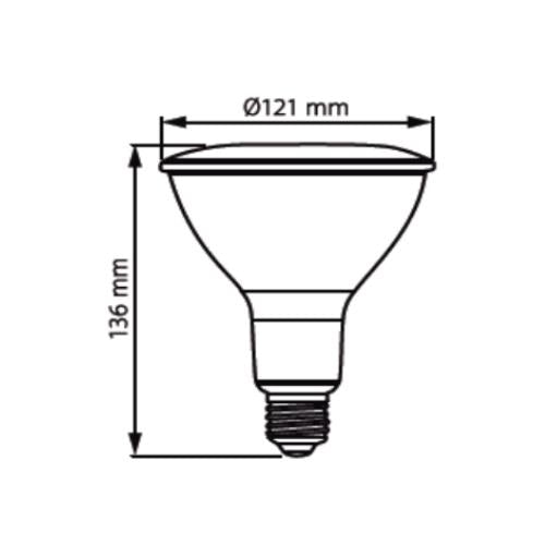 Foco PAR 38 Con Base E27 18W - Wattko