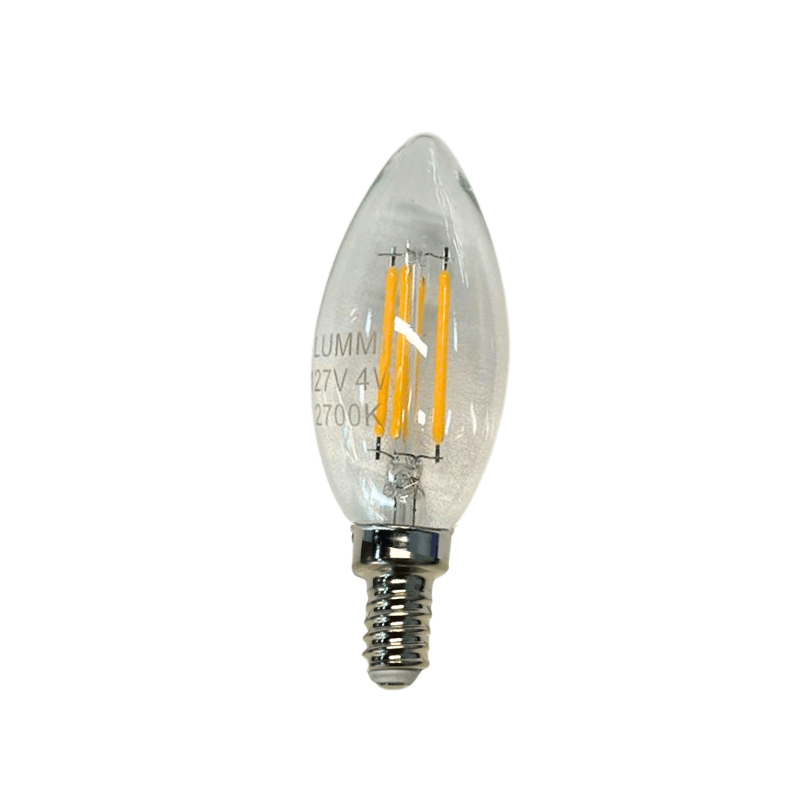 Foco Vintage LED E12 Tipo Vela 127V Cálido 2700K - Wattko
