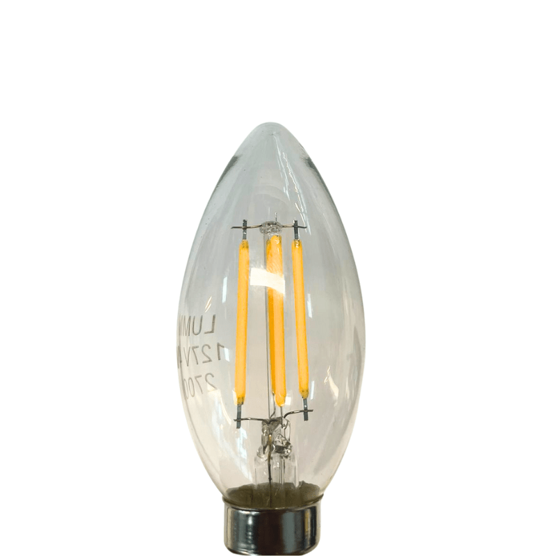 Foco Vintage LED E12 Tipo Vela 127V Cálido 2700K - Wattko