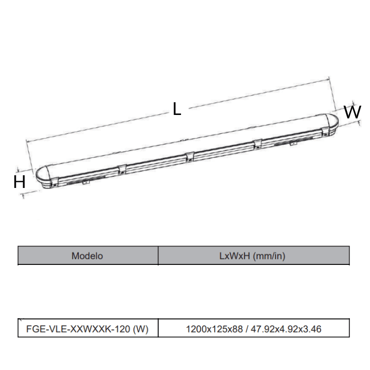 Gabinete LED 40W Antipolvo 5K Blanco Frío - Wattko