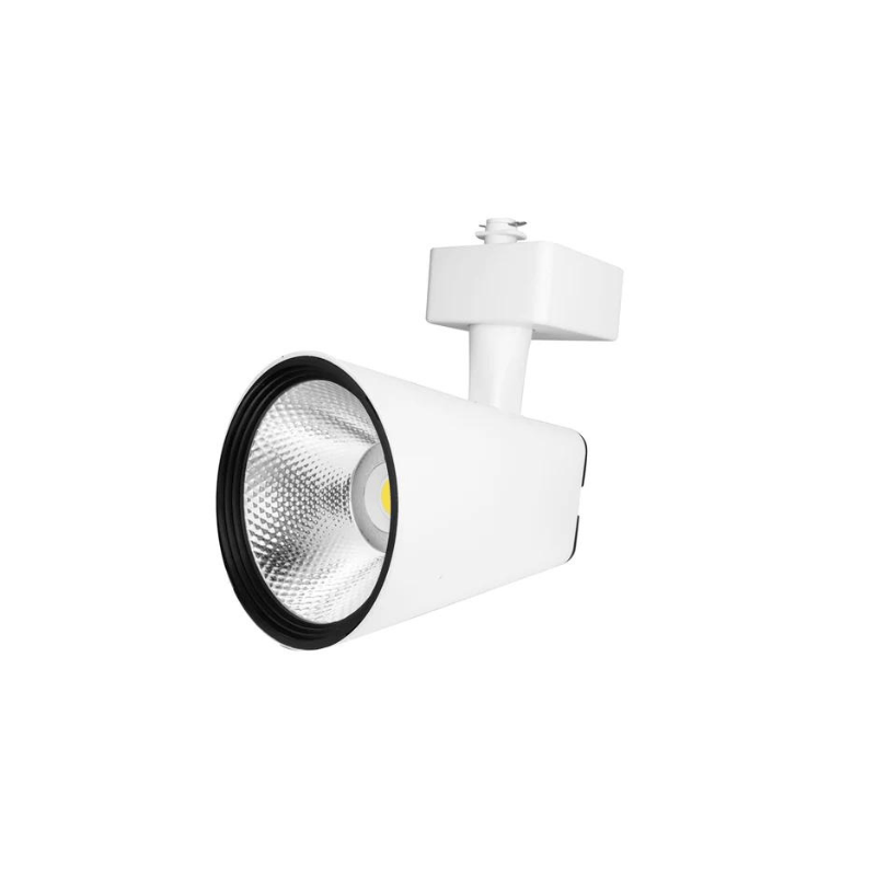 Lampara Blanca Dirigible Riel Electrificado 30W, 127V, En Blanco Neutro - Wattko