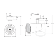 Lampara Blanca Dirigible Riel Electrificado 30W, 127V, En Blanco Neutro - Wattko