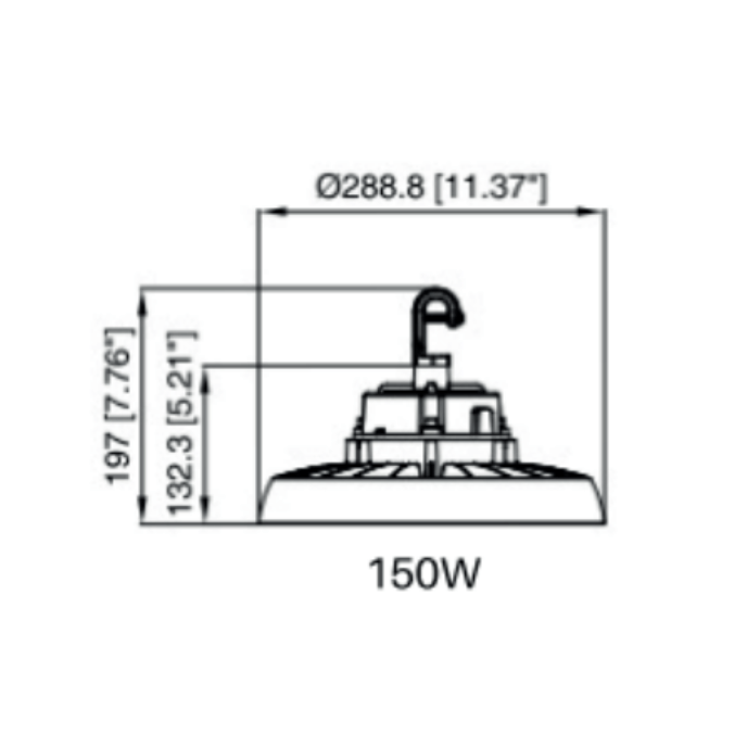 Lampara Industrial En Forma De Campana 150W HBU - Wattko