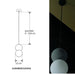 Lampara LED Colgante Esferica Concreto y Cristal Con Diametro de 8 cm y 12 cm - Wattko