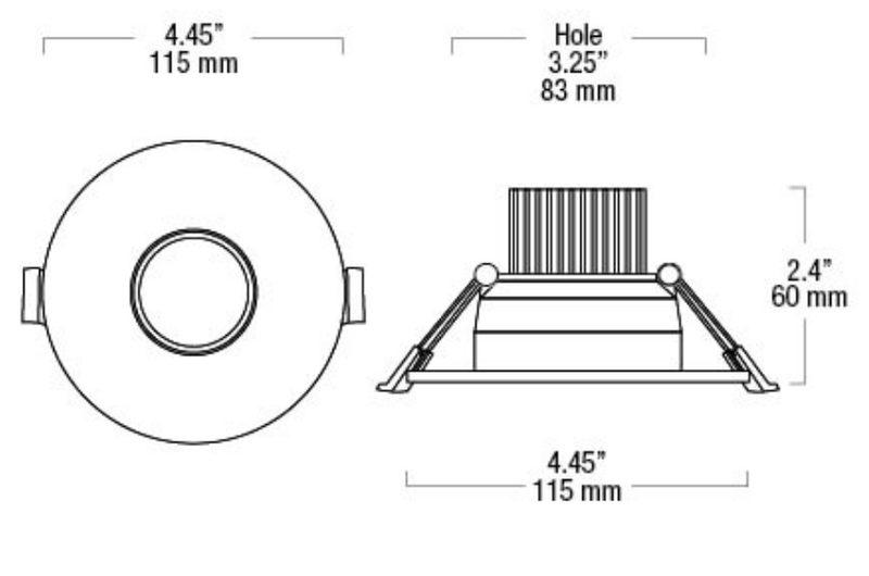 Lampara LED De Techo 4" Dirigible Atenuable Negro - Wattko