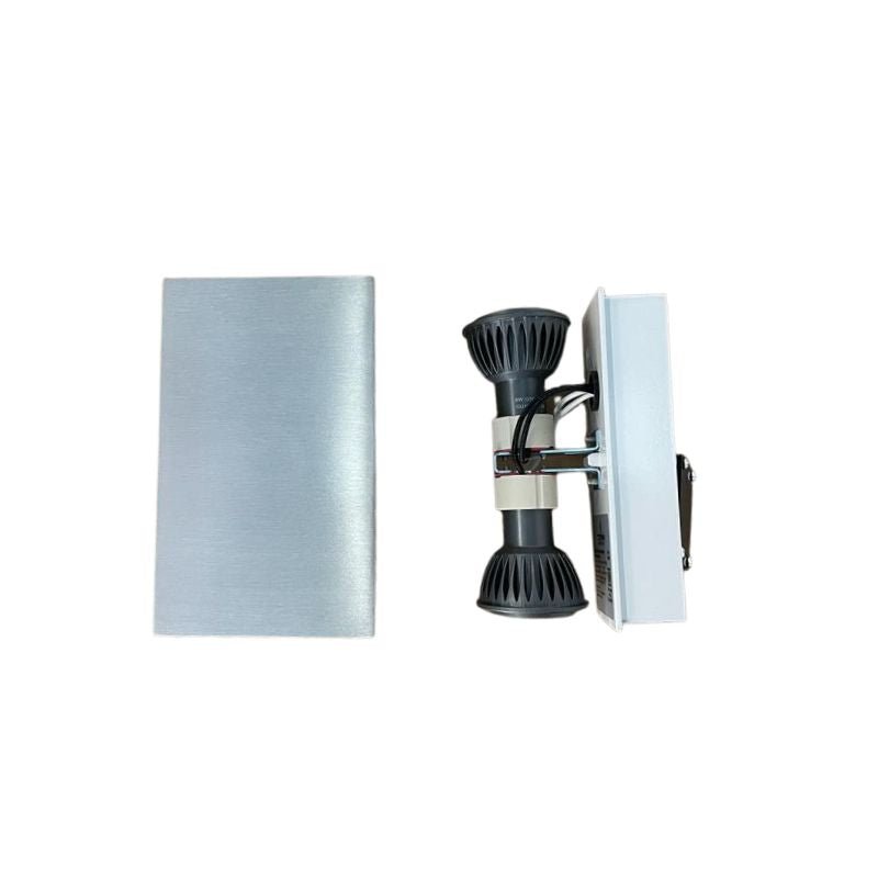 Lampara LED Doble Disparo Cuadrada, Gris, Sobreponer - Wattko