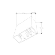 Lampara LED Doble Disparo Rectangular Negro, Exterior, Blanco Cálido 3K - Wattko