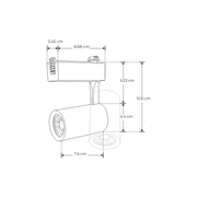 Lampara Negra Dirigible Riel Electrificado 5W, 127V, En Blanco Calido - Wattko