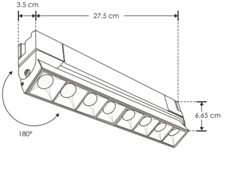 Lampara Puntual Dirigible 20W, 127V, Riel Electrificado En Blanco Neutro y Calido - Wattko