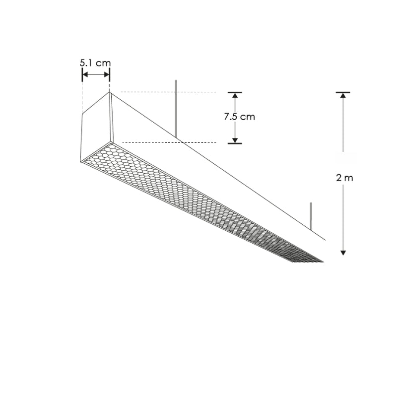Lámpara Suspendida LED Lineal De 2 Metros Iluminación 4100K - 80W - Wattko