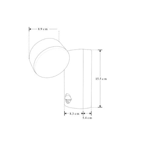 Luminaria Circular 360° Sensor De Mov Sobreponer 12W 3K Blanco Cálido - Wattko