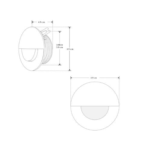 Luminaria Cortesia Luna Media 1W 3K Blanco Cálido - Wattko