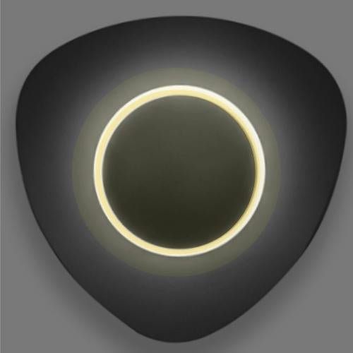 Luminaria Irregular Moderna Para Pared Negra 5W Blanca Cálida - Wattko