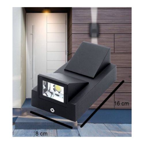 Luminaria LED Exterior arbotante muro 10W proyección de luz con 2 salidas - Wattko