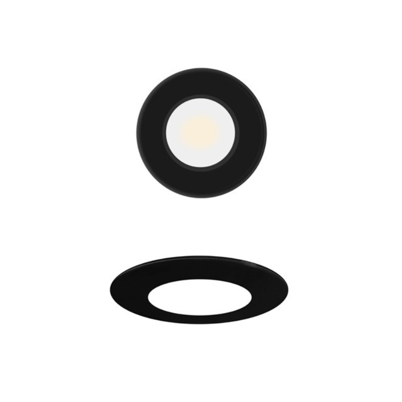 Luminaria LED Negra 2W De 12V Para Empotrar En Muebles De Madera - Wattko