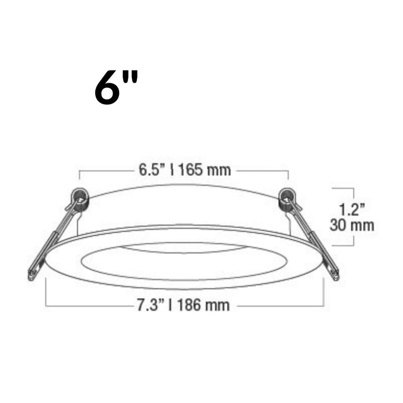 Luminaria LED Para Techo 13W Negra 6" Atenuable Con Anti Brillo - Wattko